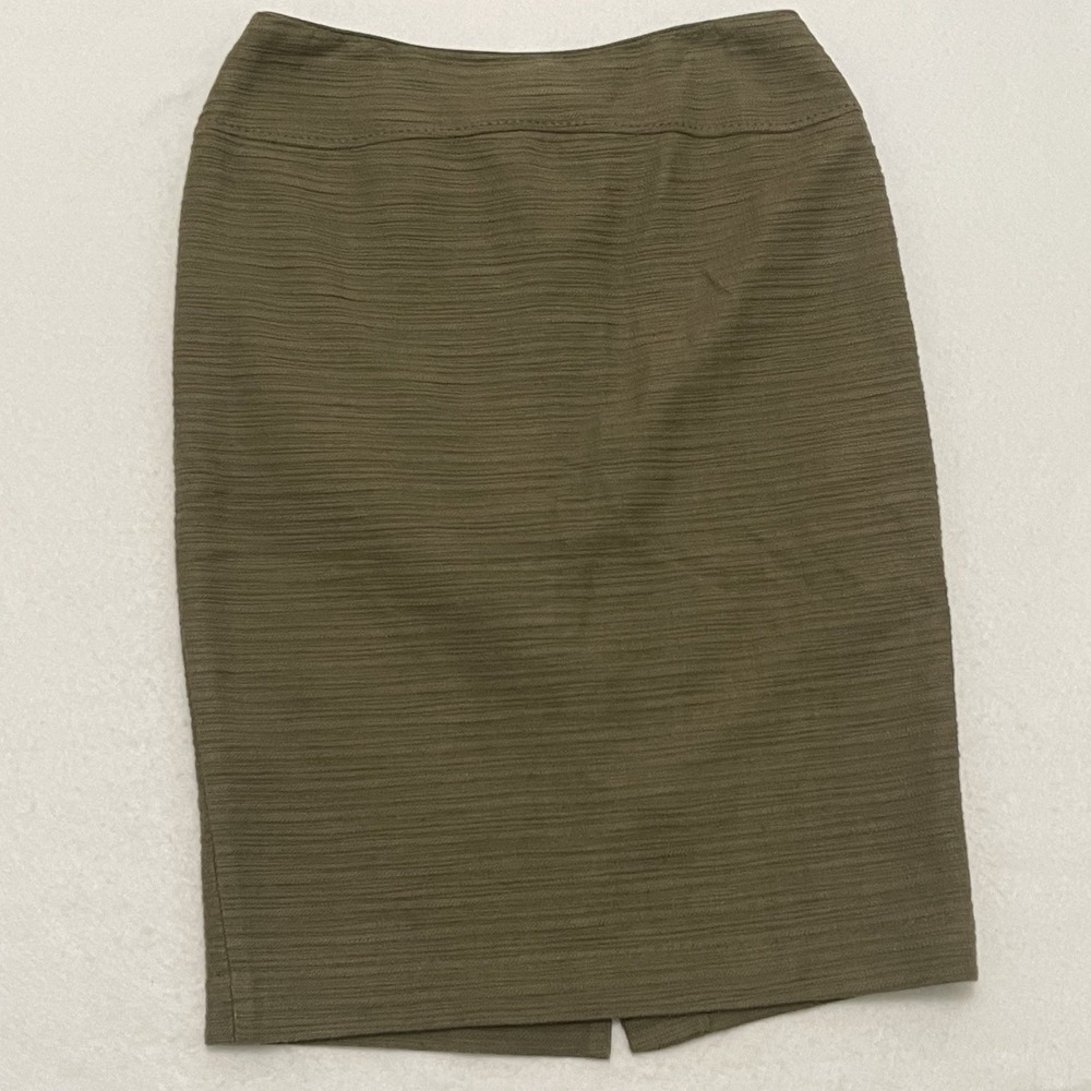 Anthropologie Moulinette Soeurs Olive Green Textured Pencil Skirt Women's 8